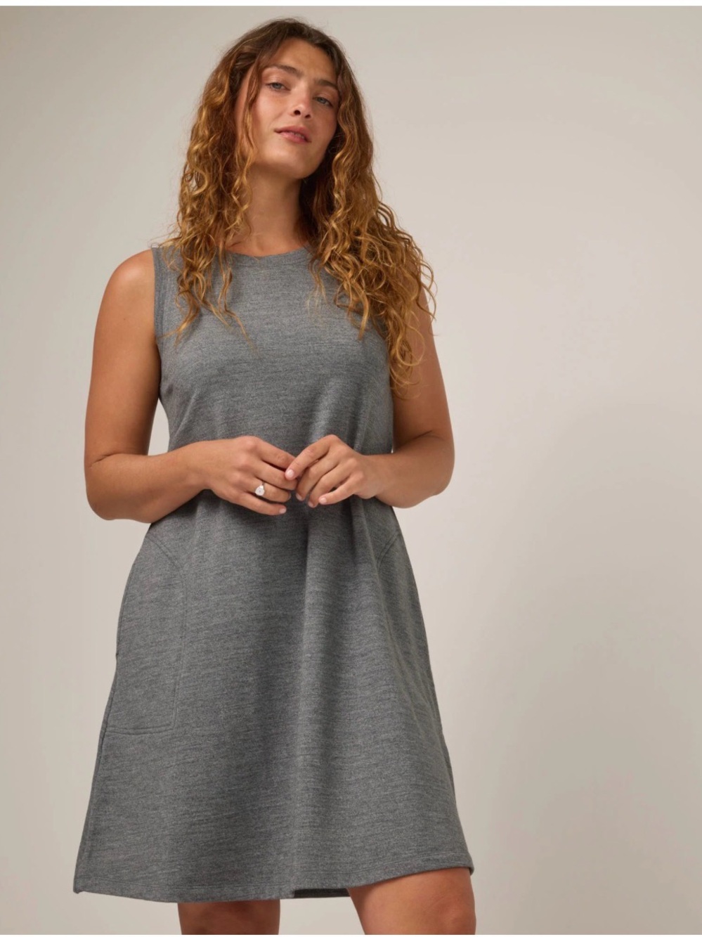 Wool& Sierra Wool Swing Dress in Charcoal Grey